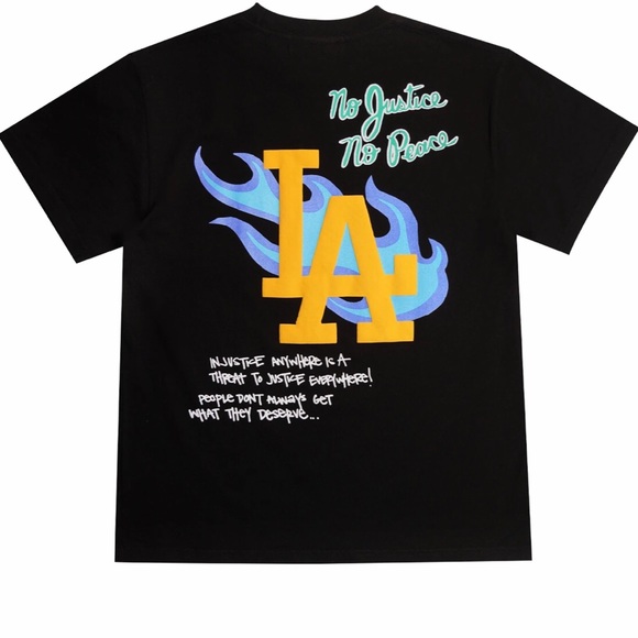 HOMME + FEMME LA RIOTS TEE (BLACK) - Picture 2 of 4